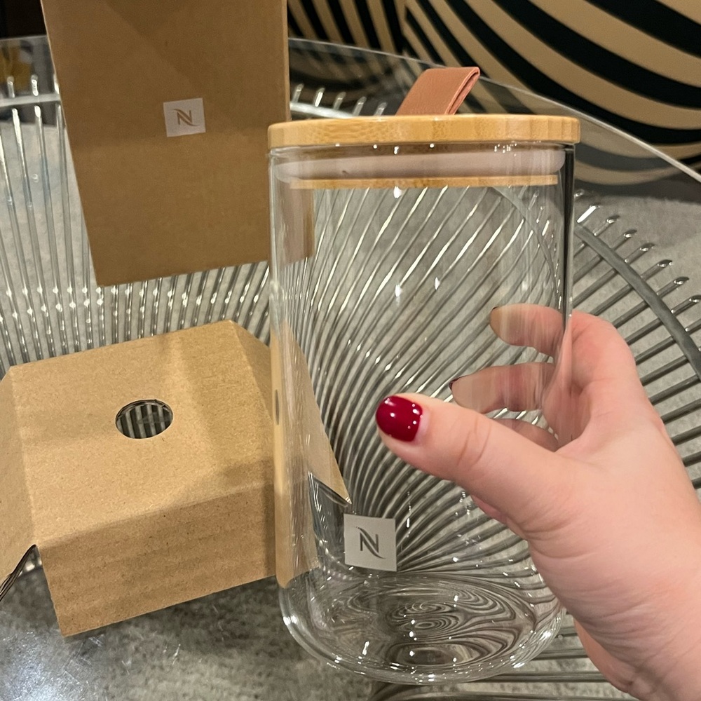 nespresso glass canister Can capsule dispenser Brand New Box! Coffee accessory - Picture 2 of 9